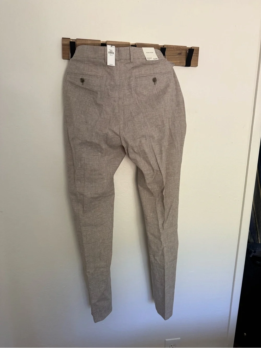 Banana Republic Glen Plaid Linen Blend Suit 42L 36x34